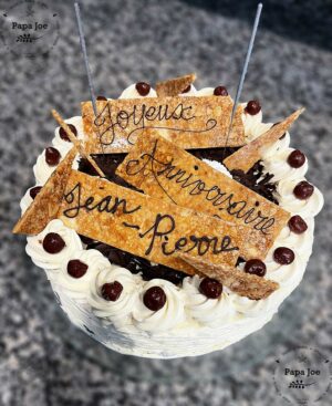 Gâteau anniversaire du restaurant traiteur italien Papa Joe à Cernay dans le Haut-Rhin en Alsace